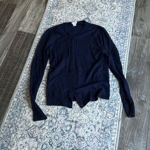 Navy blue light jcrew button down cardigan (small)